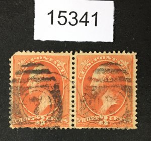 MOMEN: US STAMPS # 214 USED PAIR $110 LOT #15341