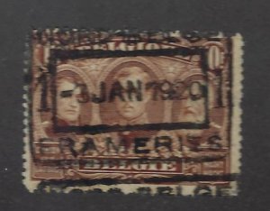 Belgium SC#122 Used F-VF SCV$20.00...Great Spot(s)!