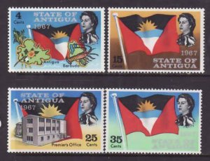 Antigua-Sc#186-9- id10-unused NH set-Maps-Flags-Independence-1967-