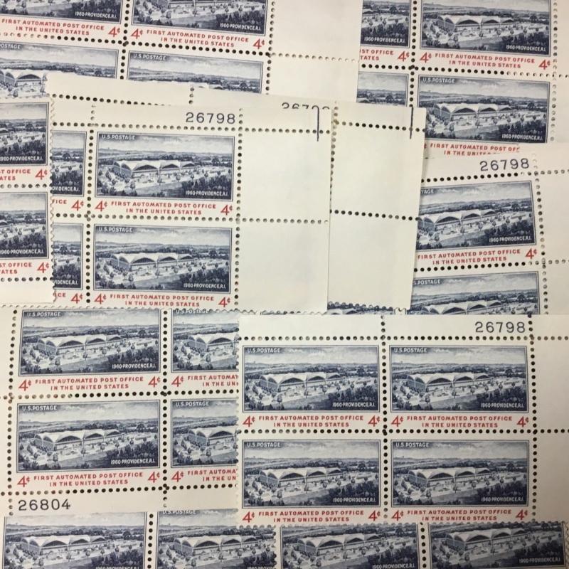 1164    First Automated Post Office. 25 Plate blocks MNH 4 cents. Issued in 1960 