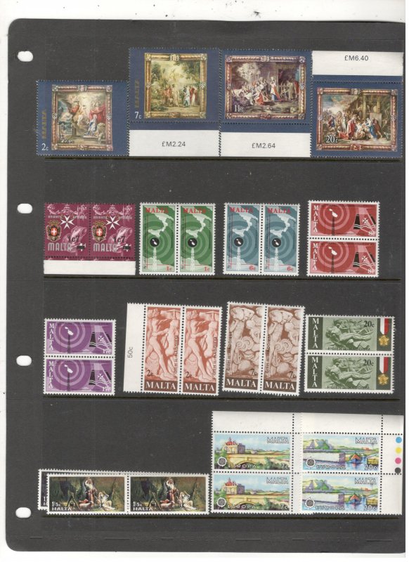 MALTA COLLECTION ON STOCK PAGE, MINT/USED