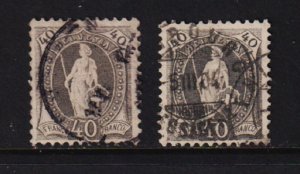 Switzerland - #84a, 84b used, cat. $ 55.25