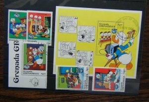 Grenada Grenadines 1984 Christmas Walt Disney set & Miniature Sheet Used 