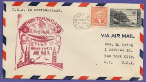 F18-10b  NEW YORK / BOTWOOD - PAN AM 1939, FAM 18  FIRST FLIGHT AIRMAIL COVER.