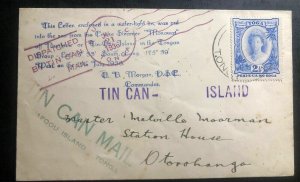 1936 Niuafoou Tonga Toga Tin Can Canoe Mail Cover to Otorohanga New Zealand