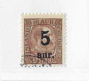 Iceland Sc #130 5K overprint used VF