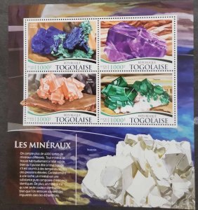 SO) 2015 TOGOLAISE, MINERALS, PRECIOUS STONES, SOUVENIR BLADE, MNH