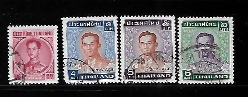 Thailand 1972-77 King Bhumibol Adulyadej Sc 607 612-614 Used A1281