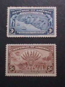 LIBERIA-1940 SC#277-8 CENTENARY OF FOUNDING OF COMMONWEALTH MLH STAMPS VF