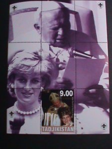 TADJIKISTAN-2000 IN MEMORIAM-REMEMBER ALWAYS-PRINCESS WALES-DIANA MNH S/S VF