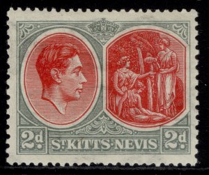 ST KITTS-NEVIS GVI SG71, 2d scarlet & grey, M MINT. Cat £32. PERF 13 X 12