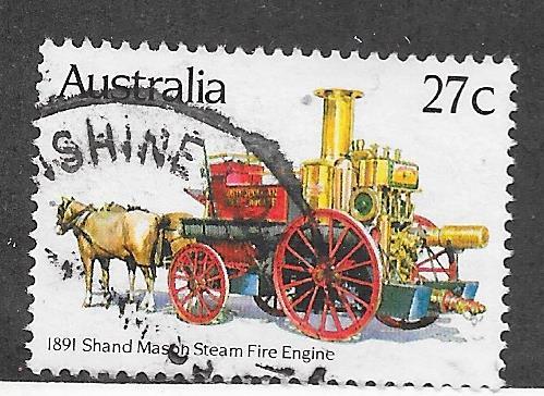 Australia #857 27c 1891 Steam Fire Engine (U) CV $0.30