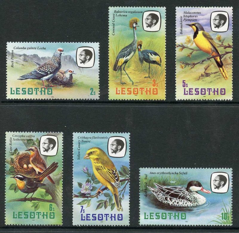 Lesotho Birds SG438/43 NO WMK 1982 imprint U/M 