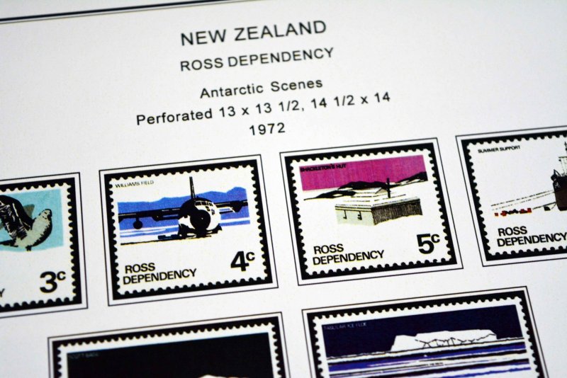 COLOR PRINTED ROSS DEPENDENCY 1957-2020 STAMP ALBUM PAGES (28 illustrated pages)