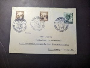 1938 Germany Cover Nuremburg to Wurttemburg Schwarzwald Police Seargent