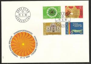 Switzerland 681-4 1980 Special Issues UA FDC