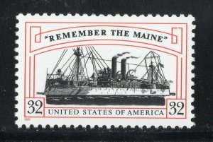 3192 * REMEMBER THE MAINE  *  U.S. Postage Stamp MNH