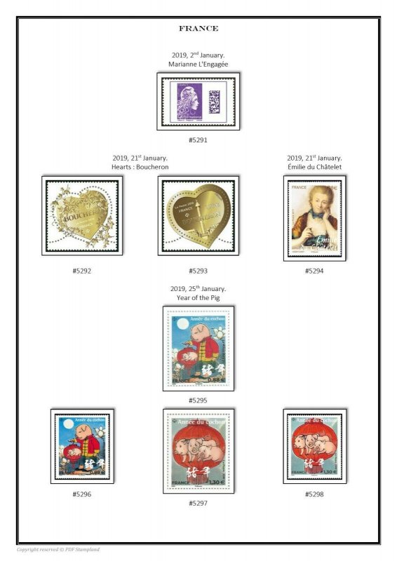 France 1849-2020 PDF PDF(DIGITAL) STAMP ALBUM PAGES