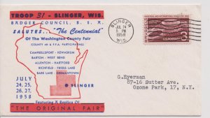Scout Cachets #1062 – Washington County Fair 1958 – Levy 58-44a