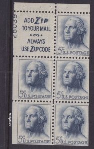 BOBPLATES #1213a Washington Booklet Slogan 3 Upper Left 28039 65% MNH DCV=$50