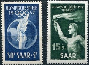 Germany Saar 1952 MNH Stamps Scott B89-90 Sport Olympic Games Globe