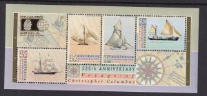 Australia 1252b Sailing Ships Souvenir Sheet MNH VF