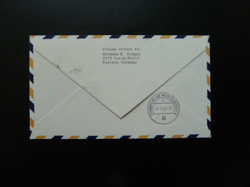 first flight cover Faro Frankfurt Lufthansa 1969