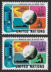 United Nations - N.Y. # 256-257 - Satellite & Globe - MNH.....{AL27}