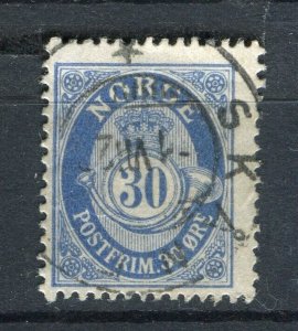 NORWAY; 1890s early classic 'ore' type used Shade of 30ore. + fair Postmark