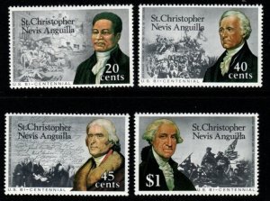 ST.KITTS-NEVIS SG359/62 1976 BICENTENARY OF AMERICAN REVOLUTION MNH