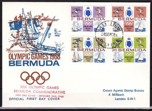 Bermuda, Scott cat. 226-229. Summer Olympic Games. First day cover. ^