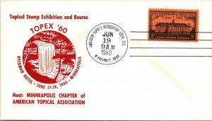 US SPECIAL EVENT CACHETED COVER TOPICAL STAMP EXHIBIT & BOURSE AT TOPEX 1960 ATA