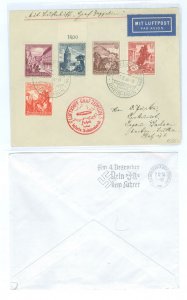 Germany B127-B131 1938 Cover carried on the December1938 LZ130 Zeppelin flight over the Liberated region of the Sudentenland (