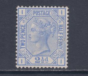 Great Britain Sc 82 MLH. 1881 2½p ultra Victoria, Plate 21 