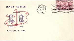 USA 1936-37 Scott 785-794 Complete set Army-Navy FDC scv $85.00