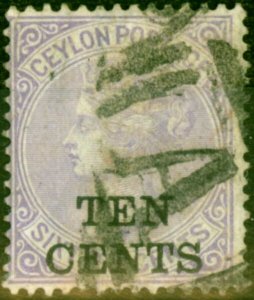 Ceylon 1885 10c on 16c Pale Violet SG161 Good Used Example of this Rare Stamp...