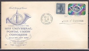 Canada, Scott cat. 371-372. UPU Congress. First day cover. ^