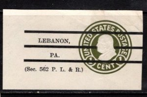 #U420 Franklin Precancel Type 1a2 Cut Square  - Unused