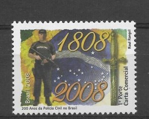 BRAZIL 2008  200TH ANNIVERSARY OF CIVIL POLICE FLAG MINT NH