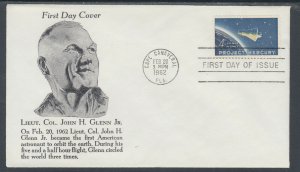 US Planty 1193-58 FDC. 1962 4c Project Mercury, FIRST CACHET Orbit Covers