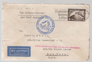 1929 Germany Graf Zeppelin LZ 127 Cover to USA Flight Delay # C 37