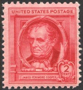 SC#860 2¢ Famous Americans: James Fenimore Cooper Single (1940) MNH