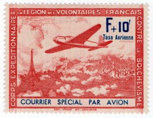 (I.B) France Cinderella : WW2 Pro-German Airmail 10Fr (LVF)