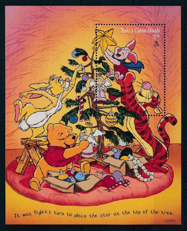 [107481] Turks & Caicos isl. 1996 Disney Winnie the Pooh Christmas Sheet MNH
