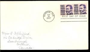 USA #1281 Francis Parkman FDC Addressed