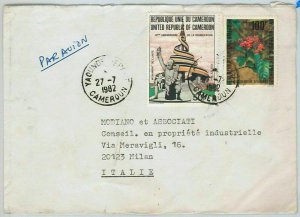 44749 - CAMEROUN Cameroon - POSTAL HISTORY - COVER to ITALY 1982 Flowers