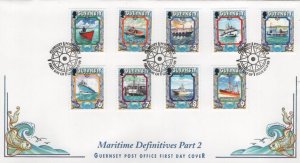 Guernsey 1998-2000 FDC Sc 640-648 Boats Maritime Definitives