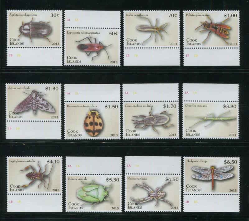 2013 Cook Islands Insects & Spiders Postage Stamps #1460-1471 Mint Set