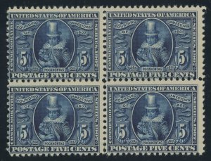 USA 330 - 5 cent Jamestown - Mint Block of 4 - 1 stamp lh / 3 stamps nh