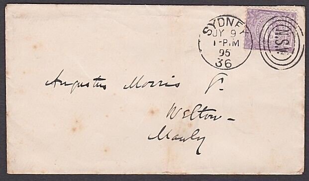 NEW SOUTH WALES 1895 1d on cover Sydney to Manly...........................A2127